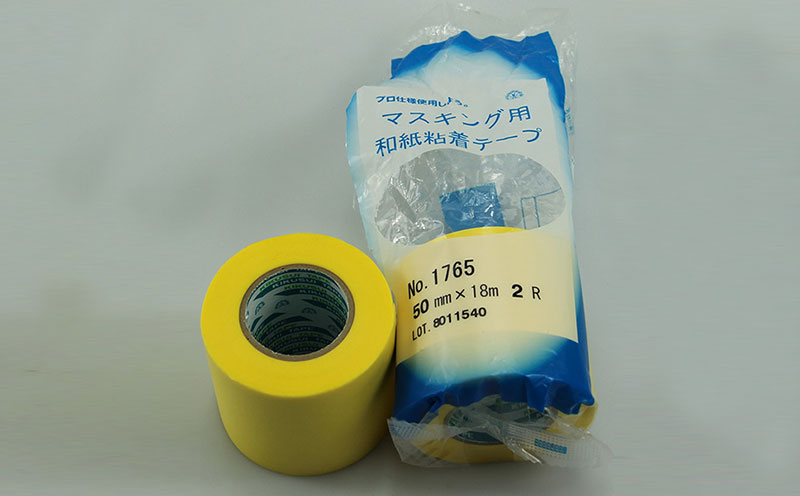 原裝進(jìn)口日本菊水黃色汽車(chē)噴漆遮蔽膠帶,柔軟服帖和紙基材,橡膠膠層,撕除無(wú)殘膠